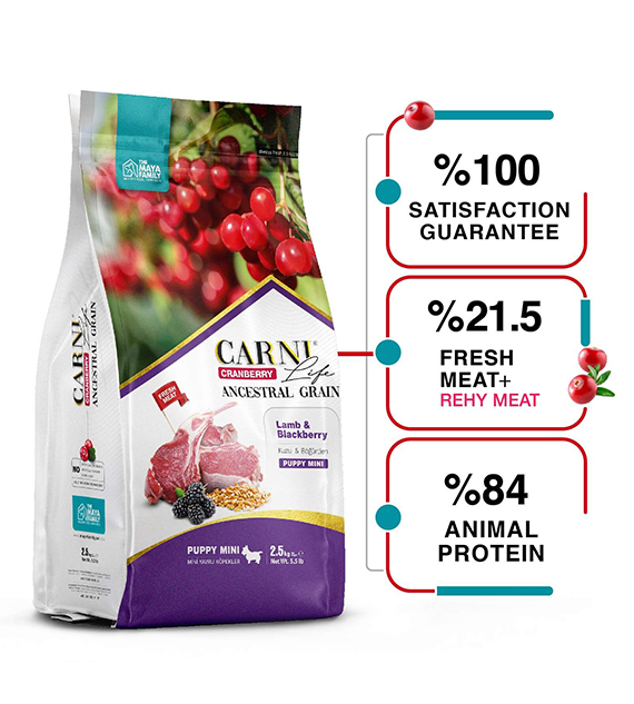 Carni Life Cranberry PUPPY MINI  С АГНЕ И КЪПИНИ за дребни породи кучета - 7kg, Hyper Premium